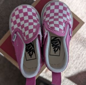 Vans Baby Girl Slip-On Pink Checkerboard Size 4